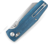 Bestech Knives Slasher Axis Lock Blue Micarta Folding D2 Pocket Knife KG56C1