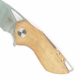 Bestech Knives Riverstone Pocket Knife Linerlock Tan Micarta Folding 154CM 03E