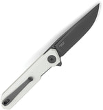 Bestechman Mini Dundee Linerlock White G10 Folding D2 Steel Pocket Knife MK03H