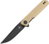 Bestechman Mini Dundee Linerlock Khaki G10 Folding D2 Steel Pocket Knife MK03I