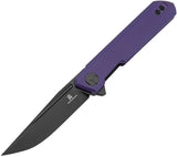 Bestechman Mini Dundee Linerlock Purple G10 Folding D2 Steel Pocket Knife MK03J