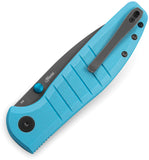 Bestechman Goodboy Button Lock Blue G10 Folding D2 Steel Pocket Knife MK04C