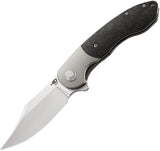 Bestech Knives BowieTie Framelock Gray Titanium/CF Folding M390 Knife T1906B