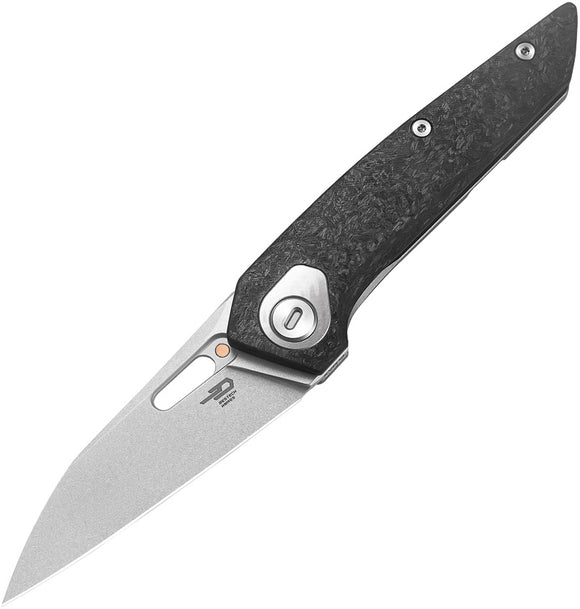 Bestech Knives VK-Void Framelock Gray Titanium & CF Folding Elmax Knife  OPEN BOX