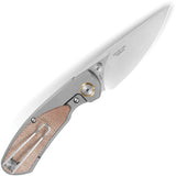Bestech Knives Lito Framelock Titanium & Brown Micarta Folding M390 Knife T2307B