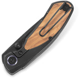 Bestech Knives Lito Framelock Titanium & Olive Wood Folding M390 Knife T2307C