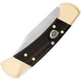 Buck Automatic 112 Knife Lockback Ebony Wood CPM-S30V Stainless Clip Point Blade 112BRSA