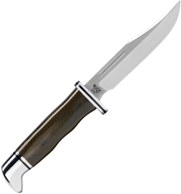 Buck Brahma Pro OD Green Micarta S35VN Clip Point Fixed Blade Knife w/ Sheath 117GRS