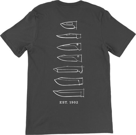 Buck Blade Design Black & White Short Sleeve X-Large T-Shirt 13367