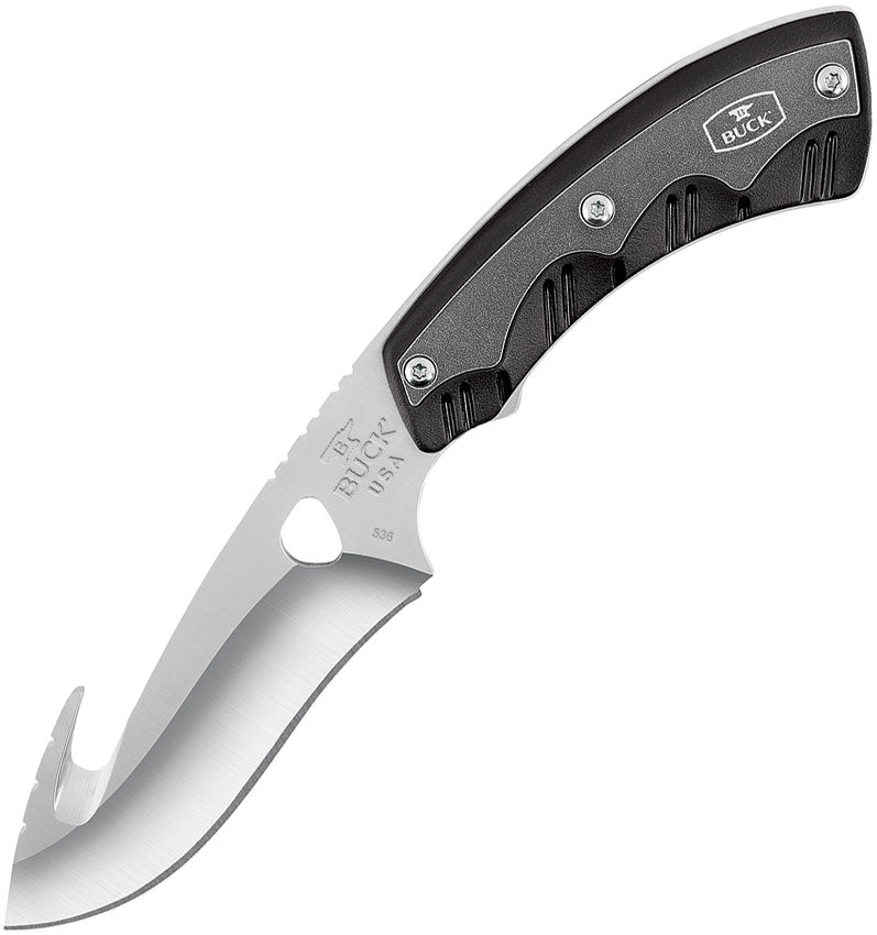 BUCK Knives Open Season Skinner Guthook Black Handle Fixed Blade