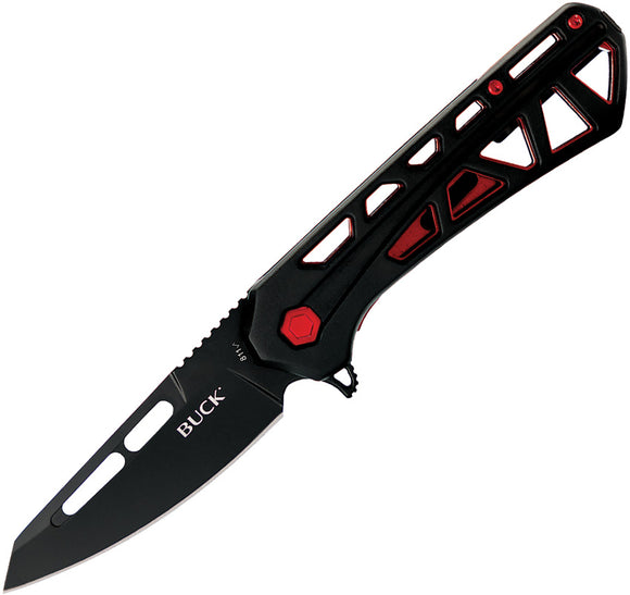 Buck Trace Ops Linerlock Black & Red Aluminum Folding 7Cr17MoV Pocket Knife 811BKS