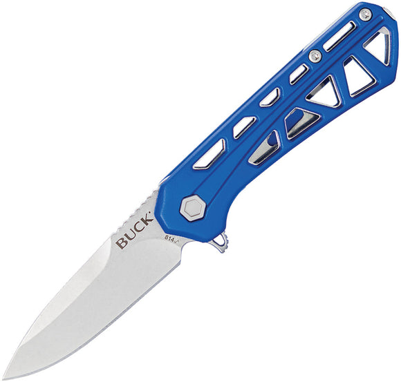 Buck Mini Trace Linerlock Blue Aluminum Folding 7Cr17MoV Pocket Knife 814BLS