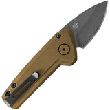 Buck Automatic Mini Deploy Knife Button Lock Burnt Bronze Aluminum 154CM Stainless Drop Pt 839BRS1
