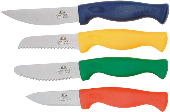 Chicago Cutlery 4pc Kitchen Fixed Blade Paring/Utility Knife Set 00247
