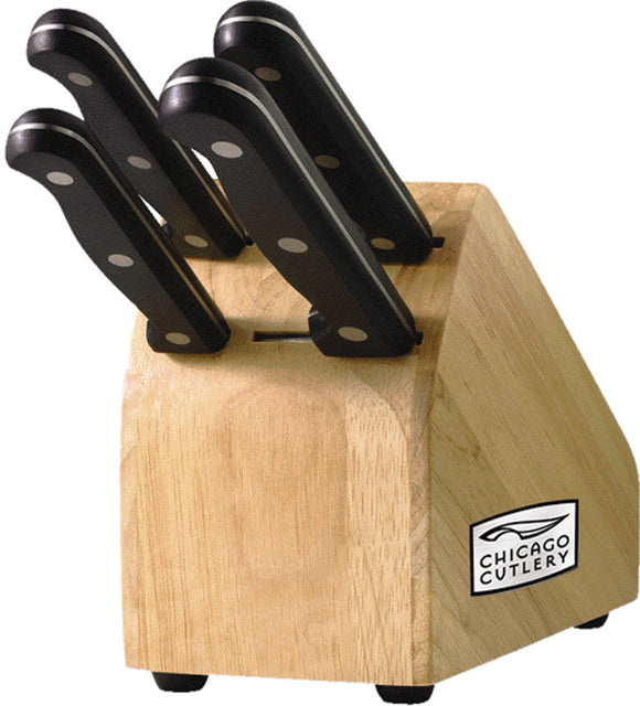 Chicago Cutlery 5pc Kitchen Essentials Fixed Blade Knife Block Set 01111