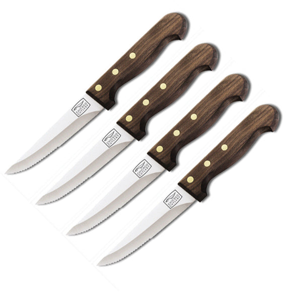 Chicago Cutlery 4pc Basics Kitchen Walnut Fixed Blade Steak Knife Set 43898