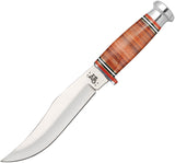 CASE XX Mushroom Cap Brown Stacked Leather Lg Skinner Blade Hunter Knife 10345