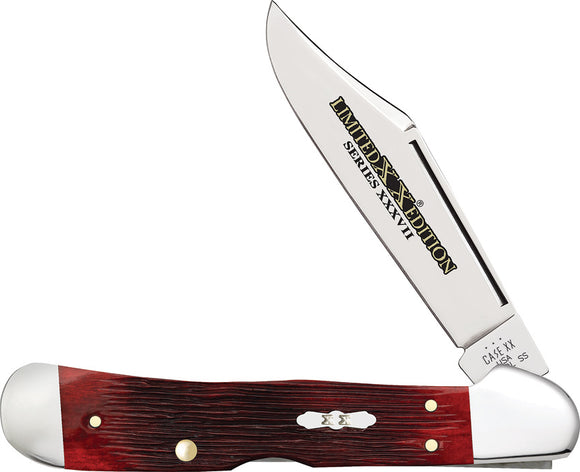 Case Cutlery Copperlock LTE XXXVII Red Bone Jigged Folding Stainless Knife 12213