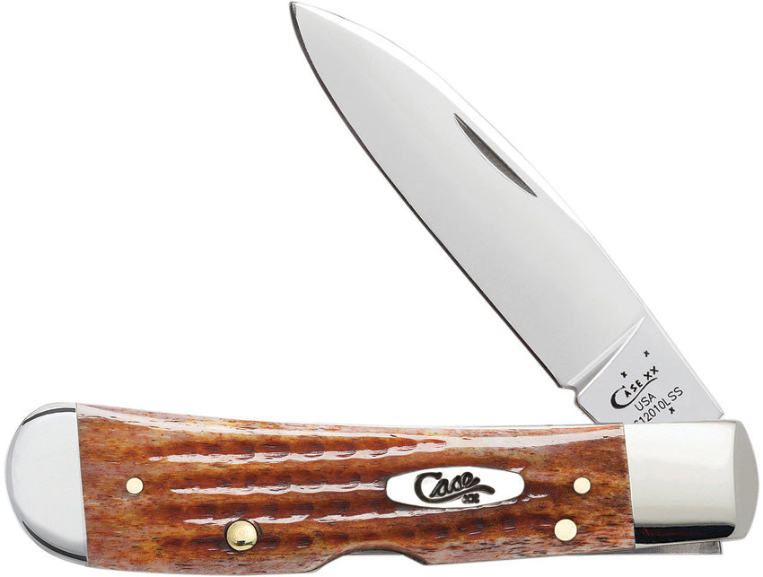 Case XX Tribal Lock Harvest Orange Jigged Bone Folding Knife