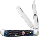 Case Cutlery BSA Eagle Scout Trapper Folding Blade Blue Bone Handle Knife 18044