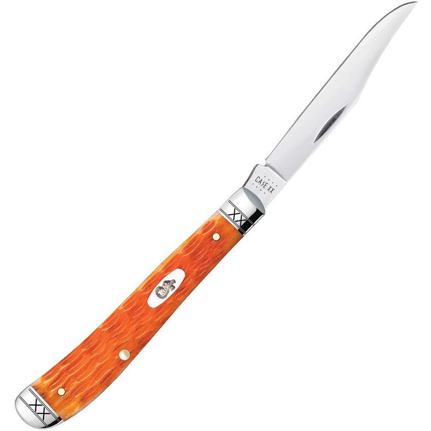 Case Cutlery Slimline Trapper Folding Pocket Knife Orange Bone Stainle – Atlantic  Knife Company