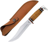 Case Cutlery XX 10.75" Hunter Brown Leather Handle Fixed Skinner Blade Knife 386