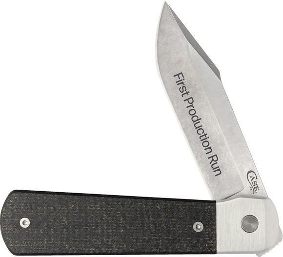 Case Cutlery First Production Longhouse Black Micarta Folding 20CV Knife 81910