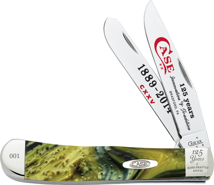 Case XX Trapper 125th Anniversary Green Handle Folding Blades