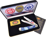 CASE XX Police American Heroes Wear Blue Trapper Blue Corelon Pocket Knife - bc1st