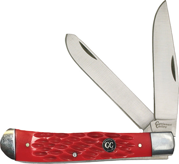 Cattleman's Cutlery Signature Trapper Red Folding 3Cr13 Pocket Knife 0002JRD