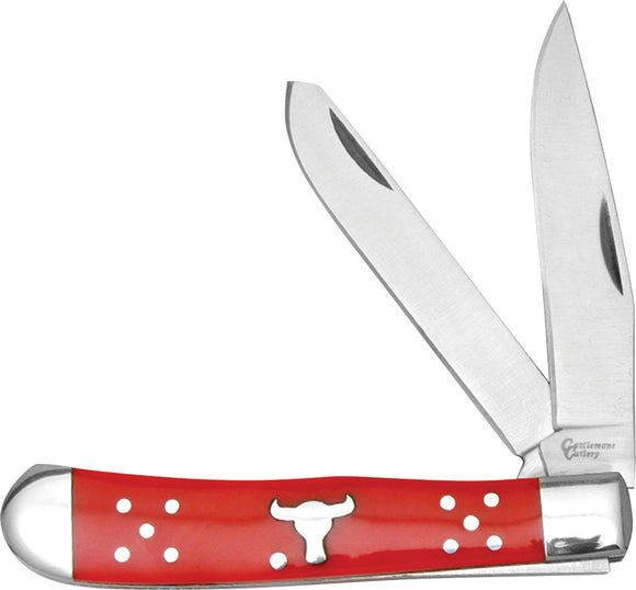 Cattleman's Cutlery Trapper Pocket Knife Red Delrin Folding Stainless 0002RD