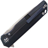 CH Knives Framelock Black Titanium Folding M390 Tanto Pocket Knife 3507CHR