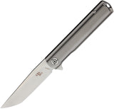 CH Knives Solid Framelock Gray Titanium Folding Bohler M390 Pocket Knife 3513S
