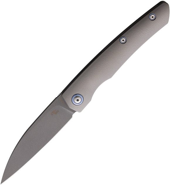 CH Knives Framelock Gray Titanium Folding Bohler M390 Steel Pocket Knife 3550T