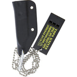 TOPS Chico One Piece Fixed Carbon Steel Blade Black Handle Neck Knife