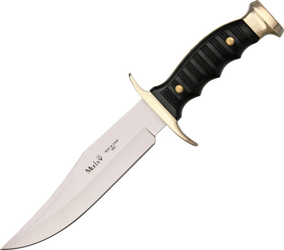 Muela Black Handle Stainless Fixed Bowie Knife w/ Leather Belt Sheath CI7180
