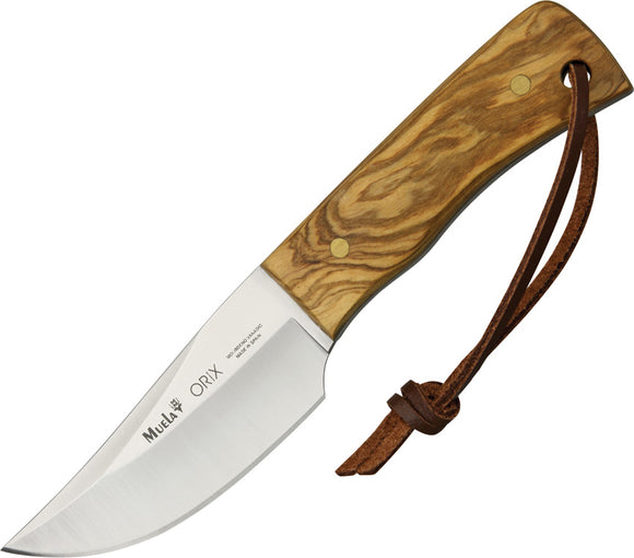 Muela Orix Skinner Olive Wood Handle 440C Stainless Fixed Knife w/ Sheath CI8OL