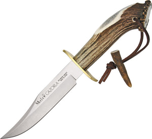 Muela 12" Cazorla Crown Stag Handle Fixed Bowie Knife w/ Belt Sheath CICA16