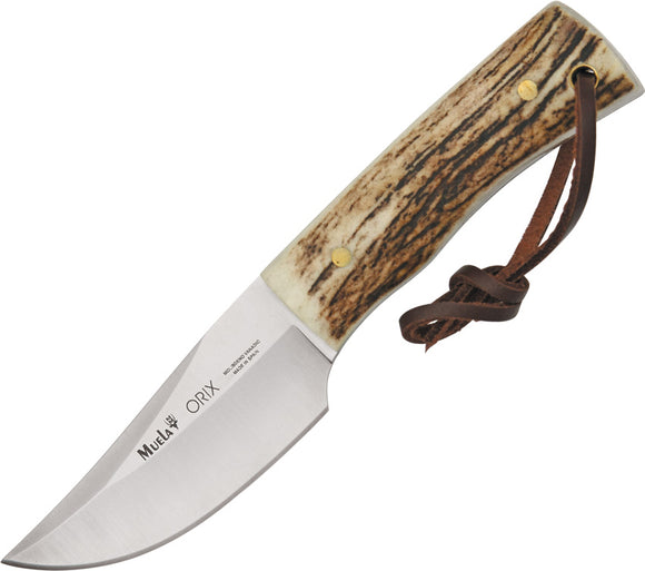 Muela Orix Skinner Stag Stainless Fixed Knife w/ Belt Sheath CIKMOR8A