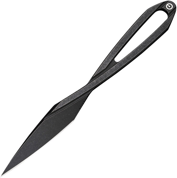 Civivi D-Art Fixed Blade Neck Knife Black Stonewashed D2 Steel w/ Sheath 210012