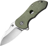 Civivi Gordo Linerlock Green Micarta Folding D2 Steel Pocket Knife 22018C2