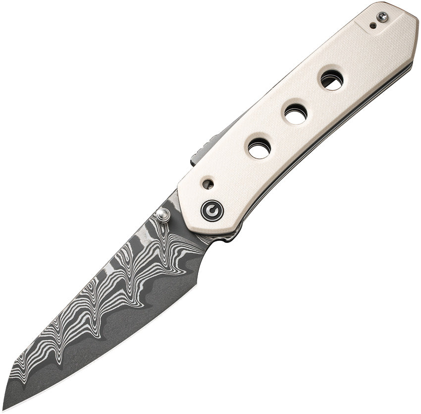 Civivi Vision FG Superlock Ivory G10 Folding Damascus Pocket Knife