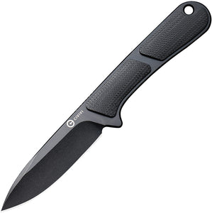 Civivi Mini Elementum Black G10 Nitro-V Drop Point Fixed Blade Neck Knife 230101