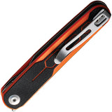 Civivi KwaiQ Linerlock Orange & Black G10 Folding Nitro-V Pocket Knife 230152
