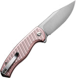 Civivi Stormhowl Button Lock Light Pink Aluminum Folding Nitro-V Pocket Knife 23040B3