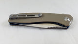 Civivi Baklash Tan G10 Folding Knife Satin Blade by We Knife Co 801b