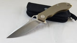 Civivi Aquila Linerlock Tan G10 Folding Knife Satin VG10 by We Knife Co 805D