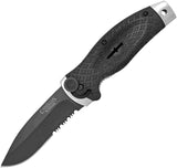 Camillus Cuda Sarkis Linerlock Black Folding AUS-8 Serrated Pocket Knife 19130