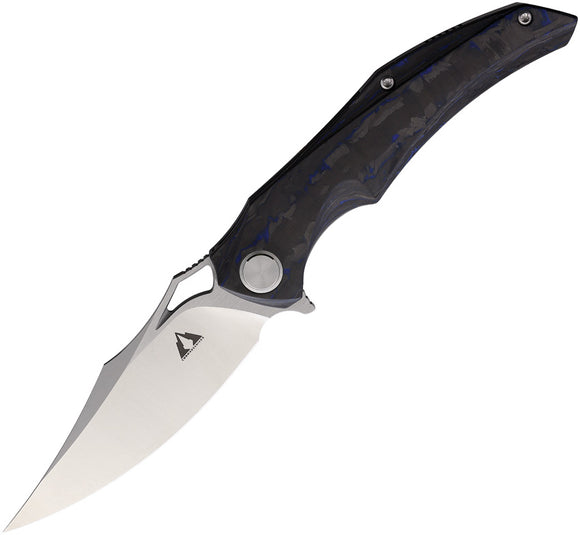 CMB Made Knives Prowler Pocket Knife Framelock Blue/Black CF Folding M390 02B