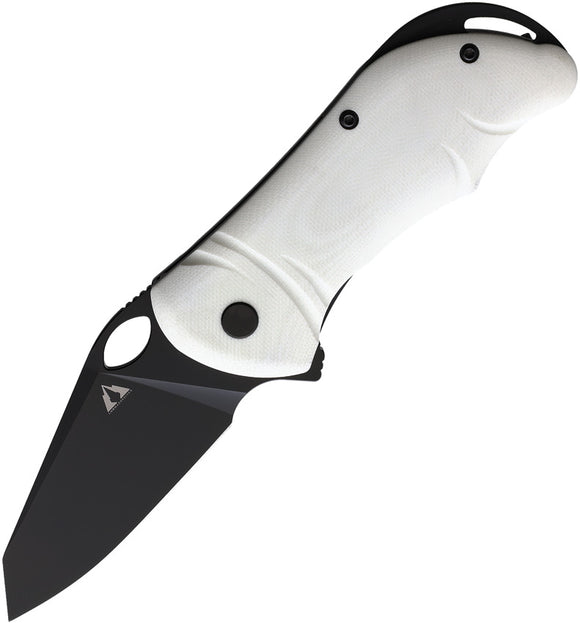 CMB Made Knives Hippo Linerlock White G10 Folding D2 Steel Pocket Knife 05W
